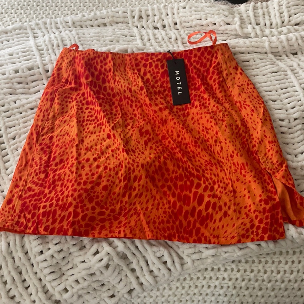 Motel Orange Leopard Mini Skirt
